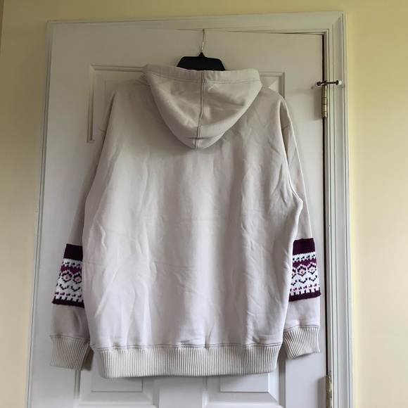Free People Lutz Fair Isle Oversize Hoodie Bear Combo SZ S - Picture 10 of 16